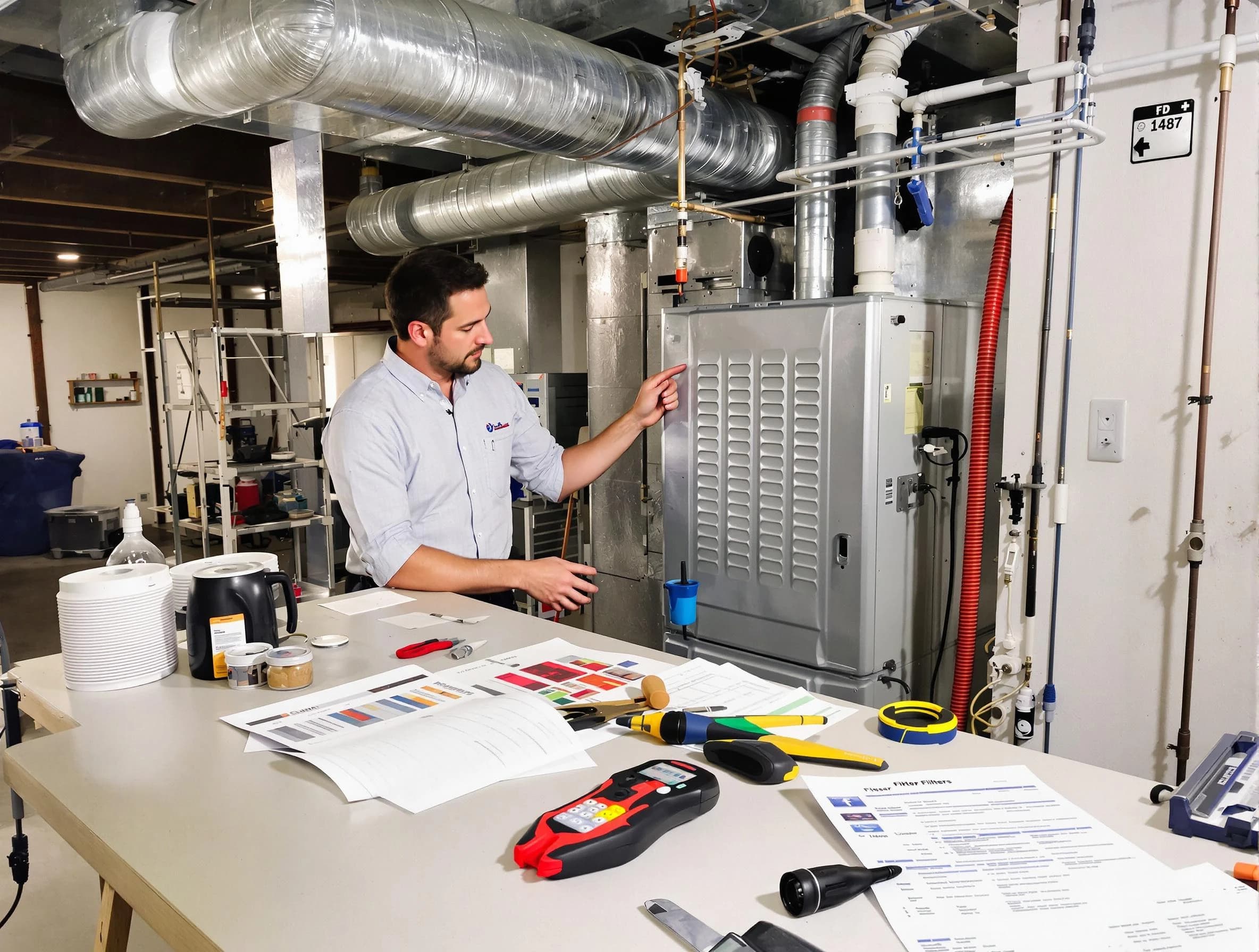 Ken Caryl Air Duct Cleaning inspector conducting detailed filter system evaluation using professional diagnostic tools in Ken Caryl